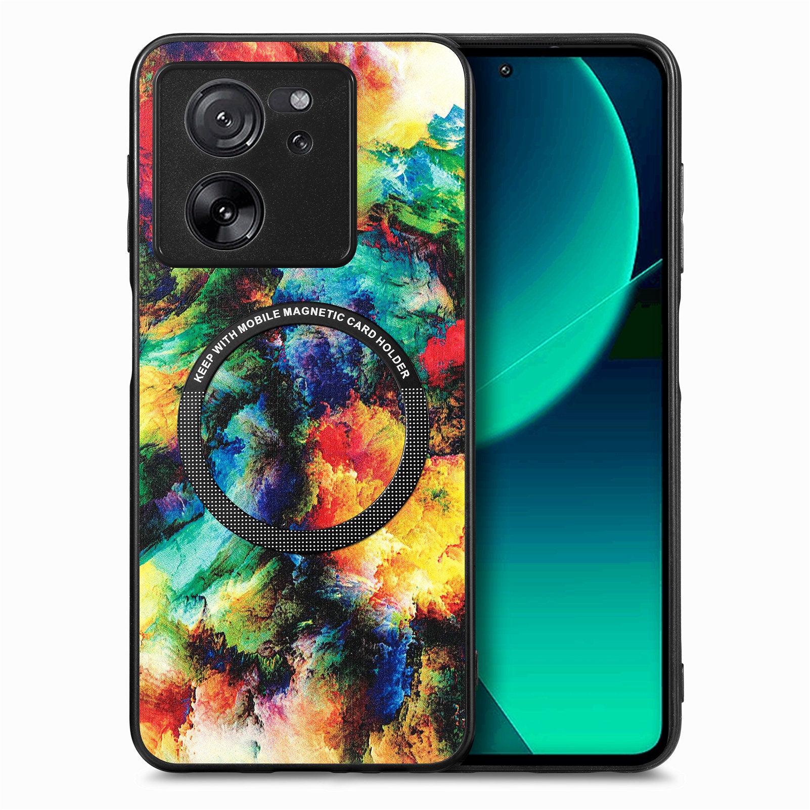 P1 For Xiaomi 13T / 13T Pro / Redmi K60 Ultra Case PU+TPU+PC Pattern Printing Magnetic Ring Phone Cover P1 For Xiaomi 13T / 13T Pro / Redmi K60 Ultra Case PU+TPU+PC Pattern Printing Magnetic Ring Phone Cover